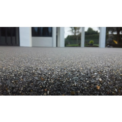 Modern Exposed Aggregate Concrete Entrance by KingiCrete